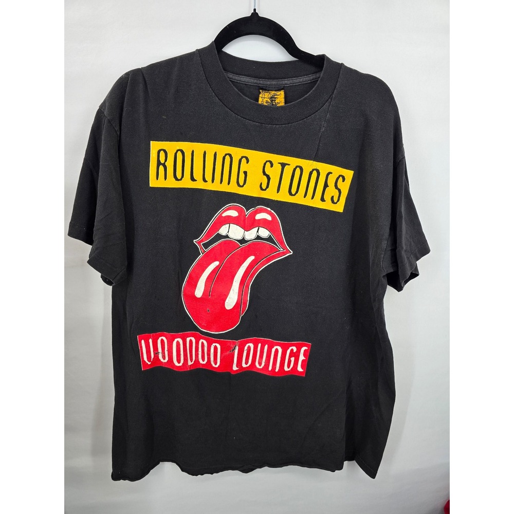 Vintage Rolling Stones Voodoo Lounge 1994 Tour T-Shirt Black XL Rock Band Tee